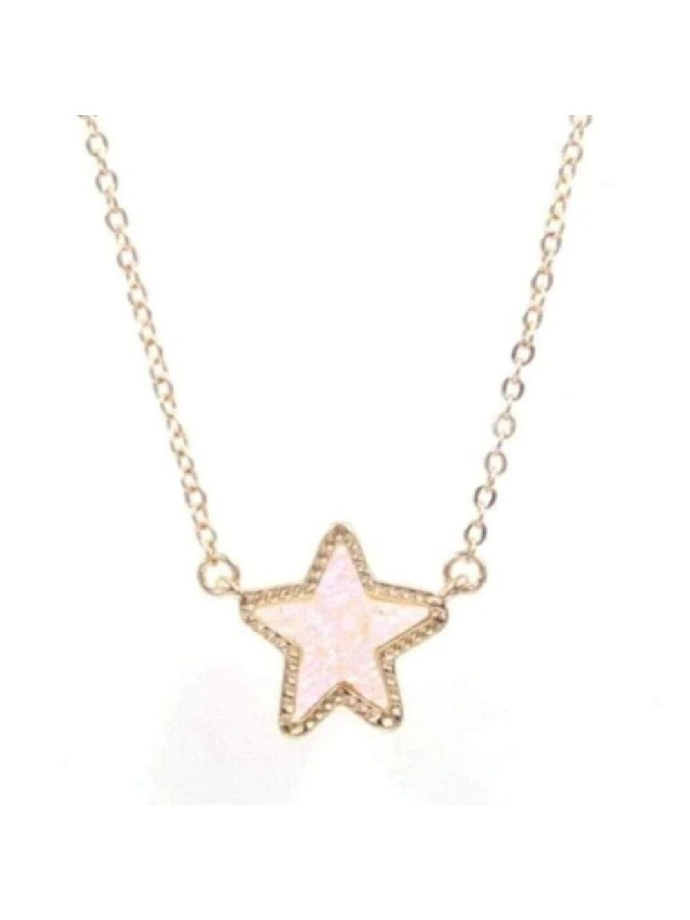 The Styled Collection Pale Pink Star Pendant Necklace